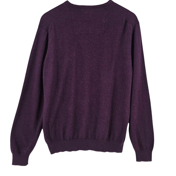 Hickey Freeman Mens M Purple Cotton Cashmere Blend Pullover Sweater - Picture 4 of 10